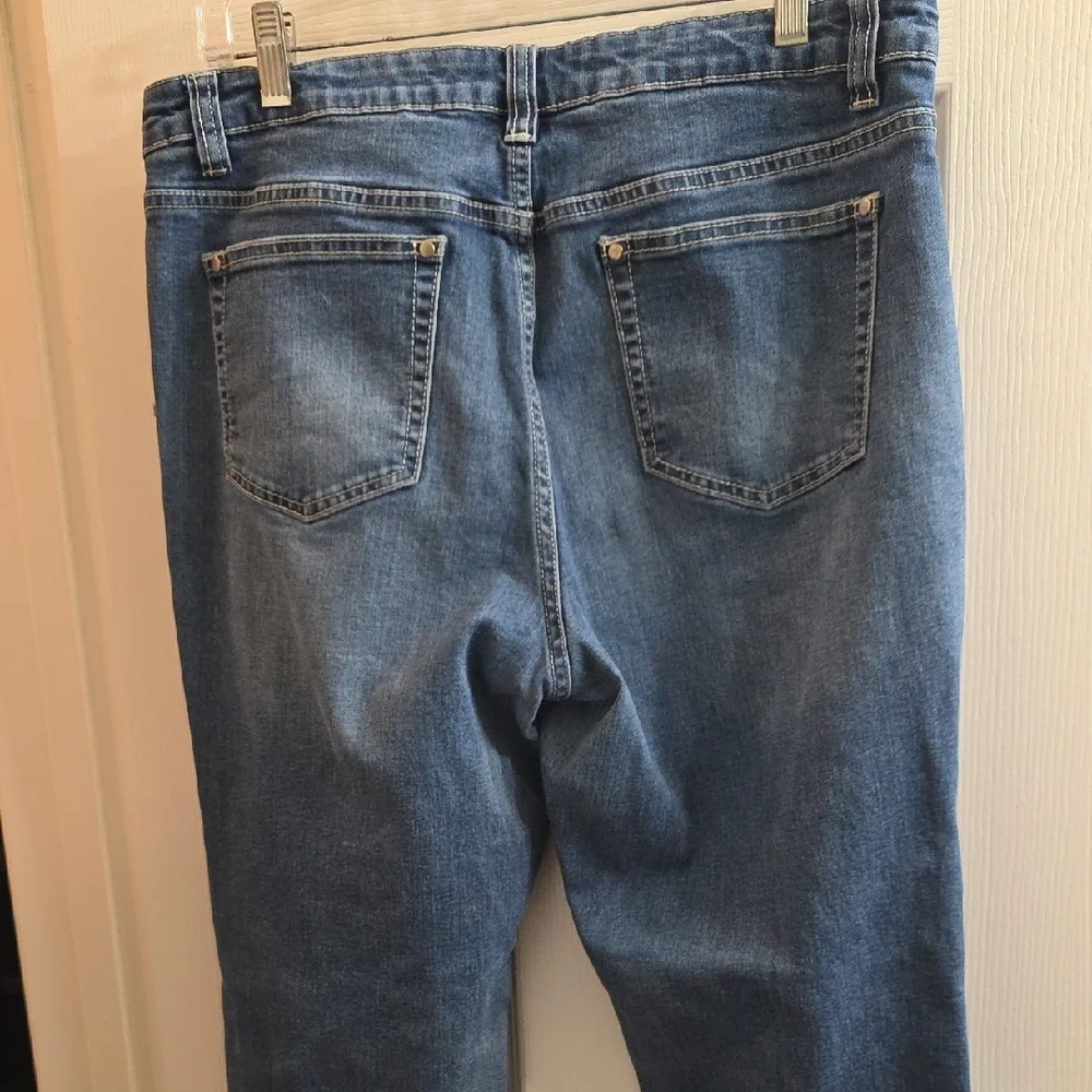 Baccini Blue Ankle Jeans with Eyelet Detail Size 12